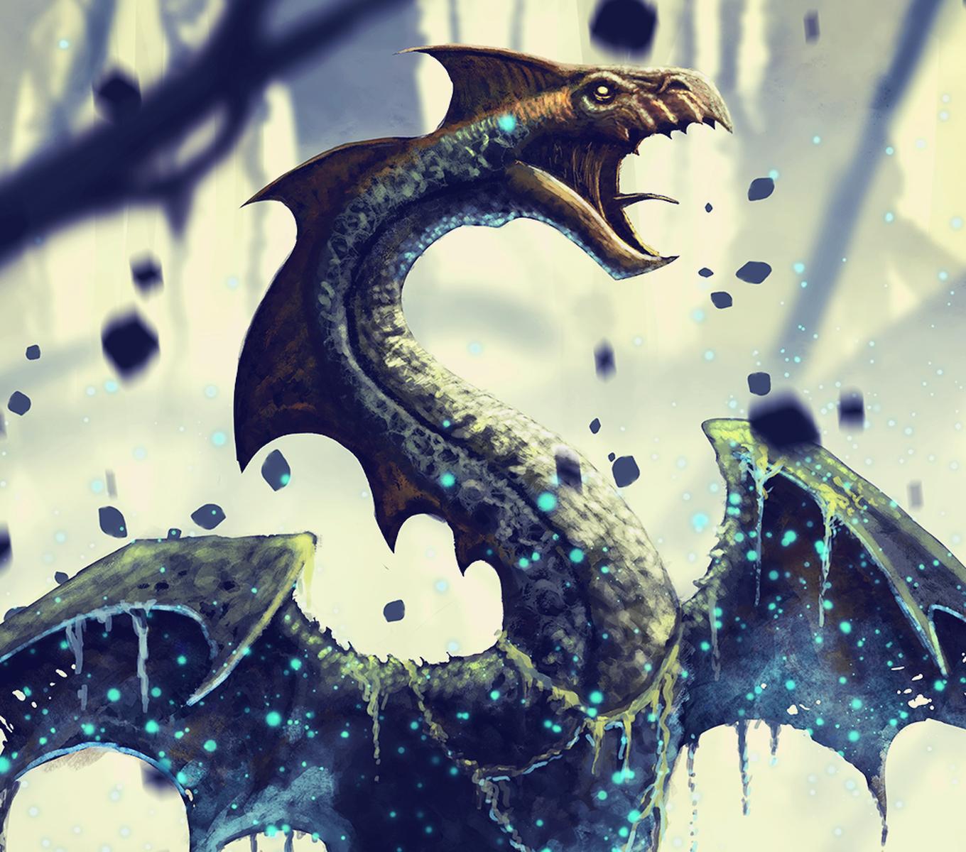 Mirebrood Wyrm original fantasy artwork