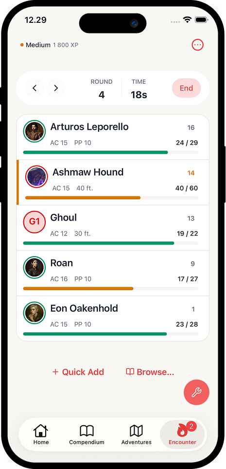 Creature Statblocks in Questweaver
