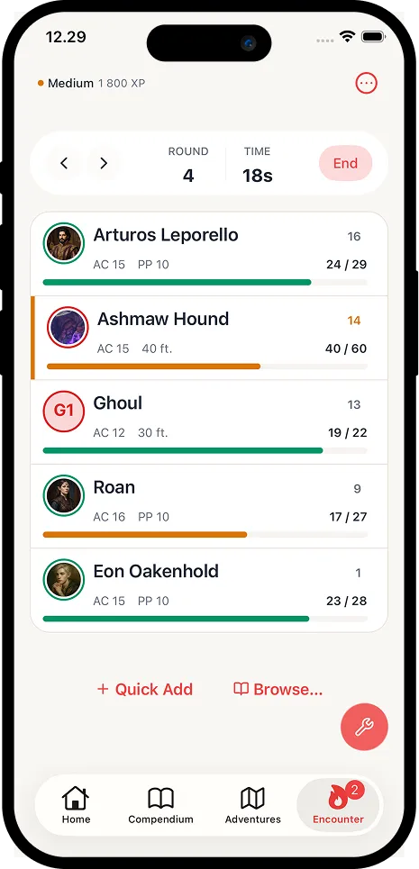 Creature Statblocks in Questweaver